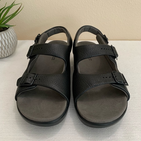 SAS Black Leather Relaxed Heel Strap Sandals Woman’s 11.5N(Narrow) - Picture 4 of 13